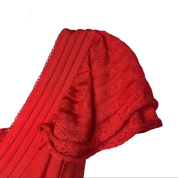 Unbranded Womens Dress Size S Red Bandage Bodycon Short Sleeve Fitted Sexy - Picture 4 of 12